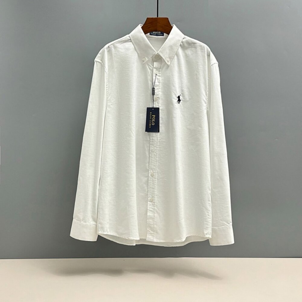 Ralph Lauren White Polo Long-Sleeve Shirt